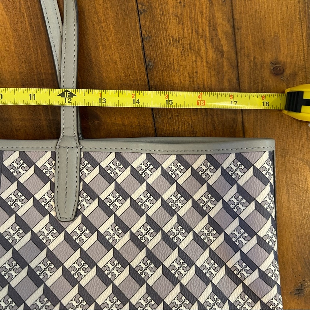 Tory Burch Geo Logo Stripe Tote Bag EUC - Picture 11 of 14